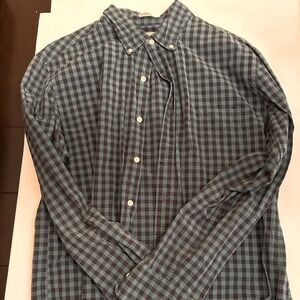 J. Crew Teal and Navy Plaid Button Down Shirt